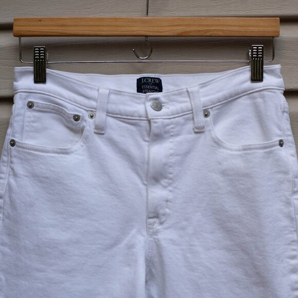 J.Crew Essential Straight Jeans White Denim Cropped 27P Mid Rise Preppy - Picture 2 of 6